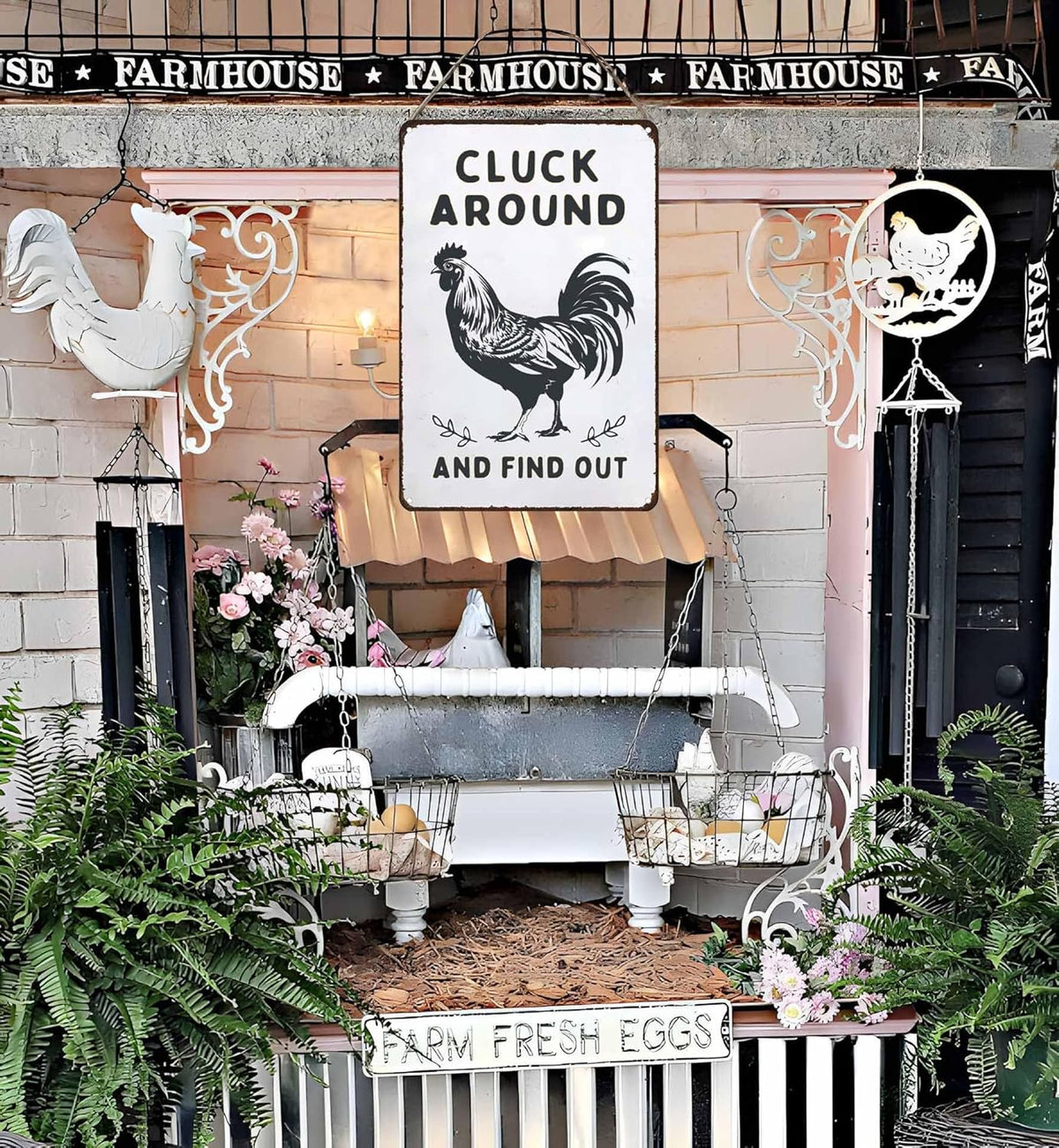 Funny Chicken Gifts Chicken Cluck Around and Find Out Tin Sign for Home Farm Chicken Coop Farmhouse