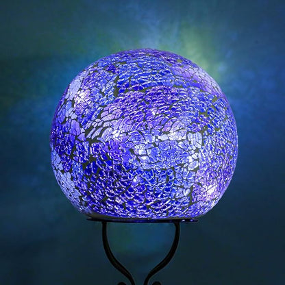 Solar Lights Outdoor Decorative Solar Mosaic Garden Stakes Cracked Glass Decorative Waterproof