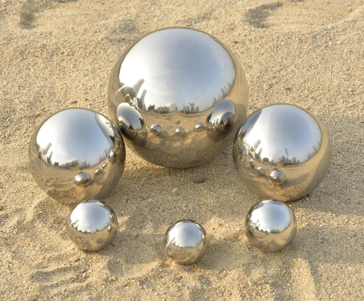 Nerien Gazing Ball, 6 Inch Stainless Steel Garden Mirror Globe, Polished Ornament Sphere, Hollow