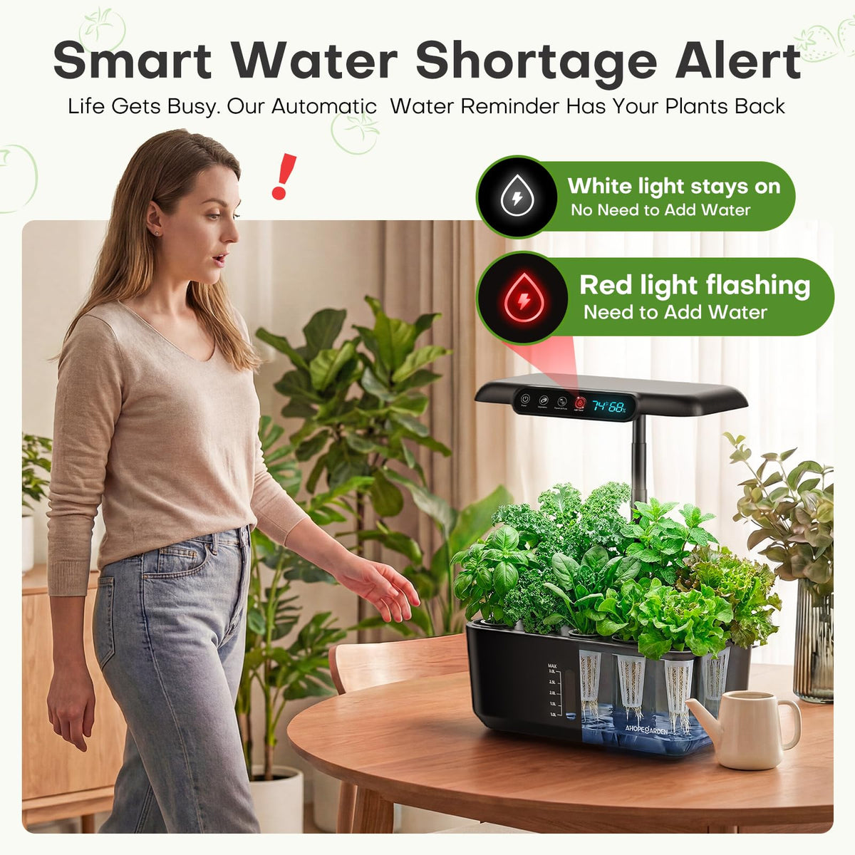 Ahopegarden Hydroponics Growing System Herb Garden: 10 Pods Indoor Garden Kit with LED Grow Light