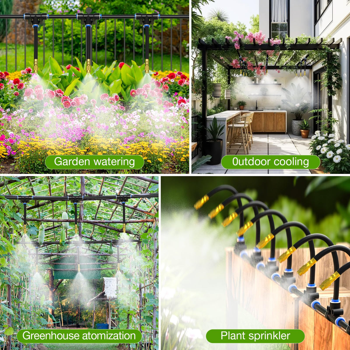 MIXC 200Ft 1/4" Drip Irrigation System,2026-Upgrade Garden Irrigation Kit with 32pcs Adjustable