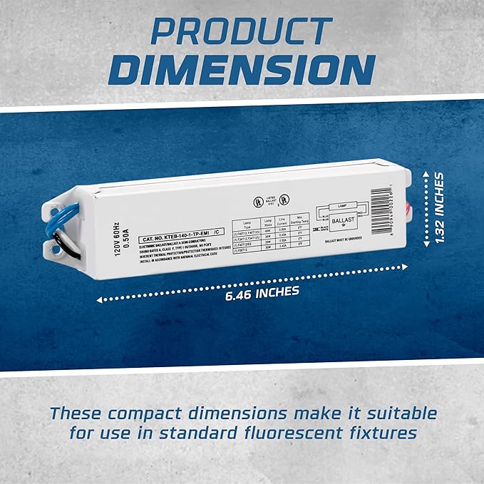 OHLECTRIC Replacement for Keystone KTEB-140-1-TP-EMI 1 Lamp T12 Electronic Fluorescent Ballast |