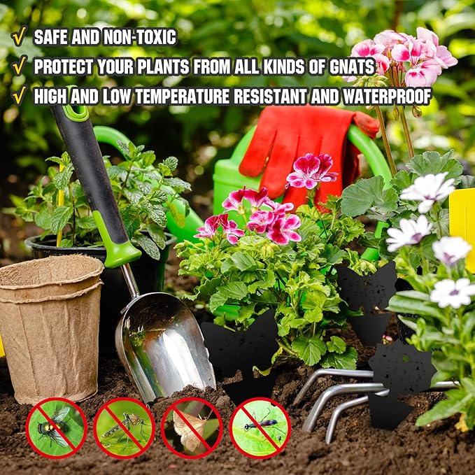 USKICH Sticky Traps Gnat Killer Fruit Fly Traps Non-Toxic and Odorless Fungus Gnat Traps Insect