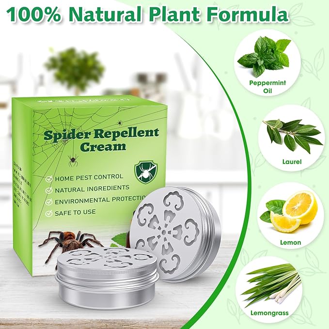 4 Pack Spider Repellent Indoor for Car Engines, Peppermint Oil, Naturally Spider Killer and