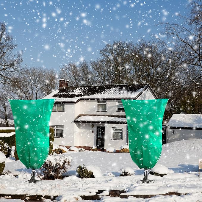 2 Pack Plant Covers Freeze Protection, 47''W x 78''H 2.5oz/yd² Winter Tree Frost Blankets Frost