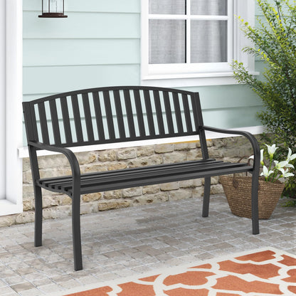 Maemttes Outdoor Bench Garden Bench, Weatherproof Anti-Rust Heavy-Duty Outside Benches Clearance