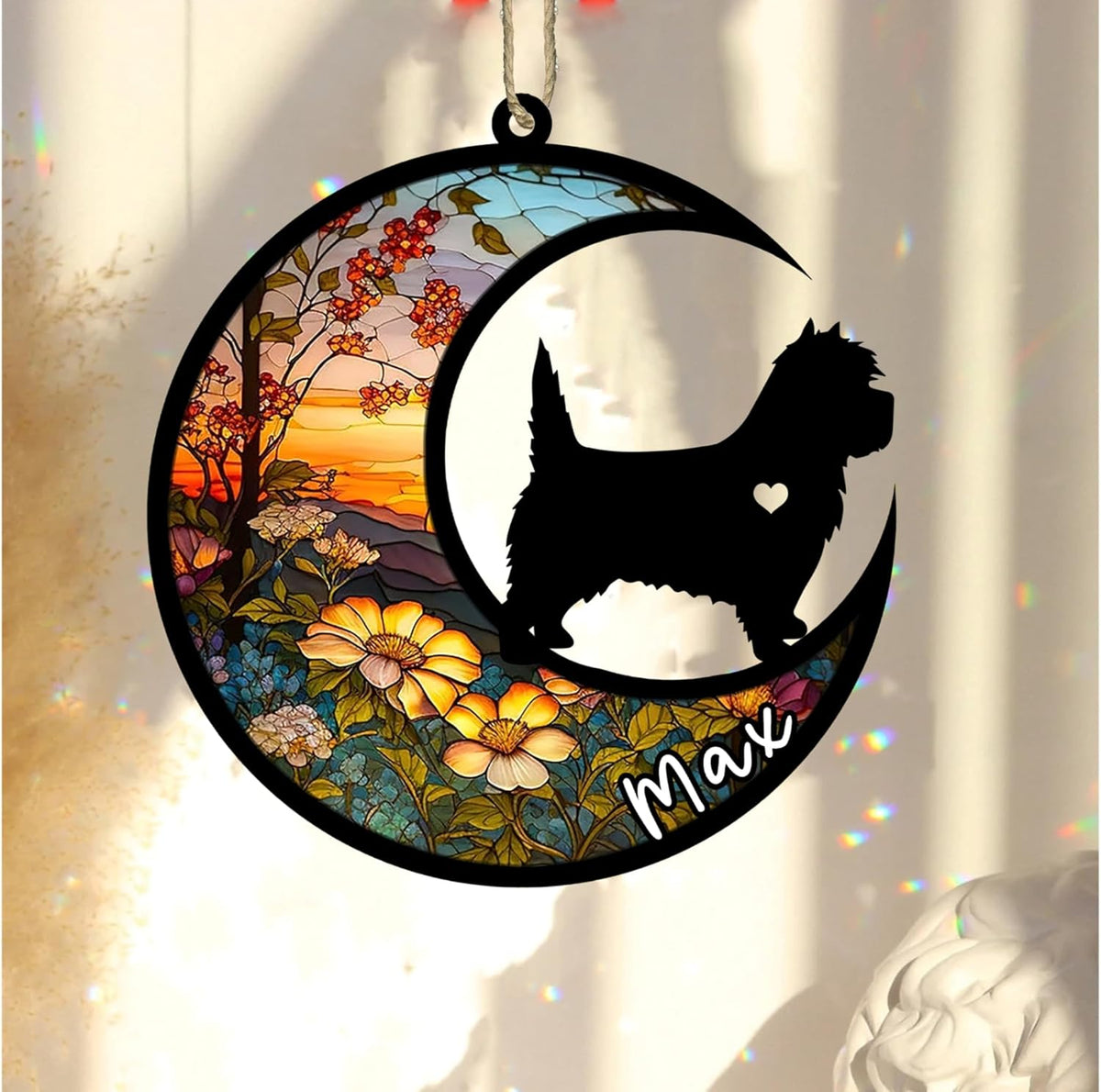 Personalized Dog Memorial, Custom Name Cairn Terrier Dog Christmas Ornament with Name, Custom