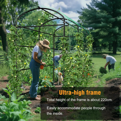 unho Garden Arch Trellis,7.2FT Extra Tall Polyethylene-Coated Stainless Steel Garden Trellis for