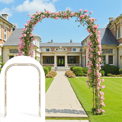 Metal Garden Arbor, 104.3” Tall Wrought Iron Archway for Climbing Plants & Flowers, British-Style
