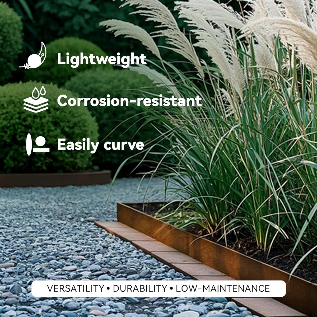 Worth Galvanized Steel Landscape Edging 10" x50' Metal Garden Edging Roll Flexible Bender Border