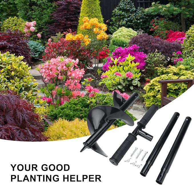 Garden Auger Drill Bit 5.9"x33", Large Hand Auger Drill for Planting, Post Hole Digger Manual Auger