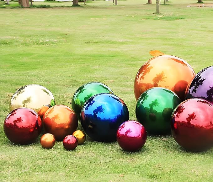 Stainless Steel Gazing Globe Mirror Ball, Decorative Gazing Balls for Garden, Reflective Smooth