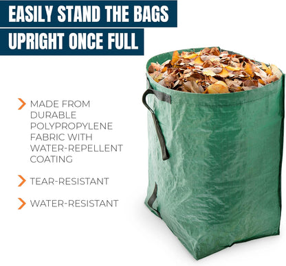 MEKKAPRO Big Gulp Leaf Bags, 2-Pack Lawn Bags with Reinforced Handles, 53 Gallon, Reusable Yard