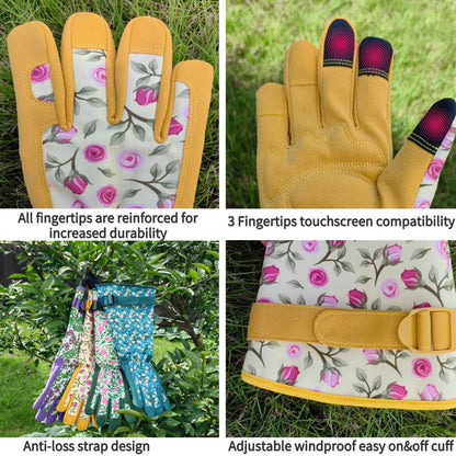 MSUPSAV Gauntlet Gardening Glove,Work Glove,Gardener,Medium,Yellow Rose