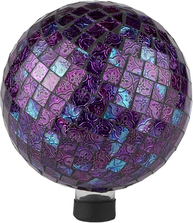 Lily's Home Glass Gazing Ball | Holographic Effect, Stunning Rainbow Color Reflection Effect