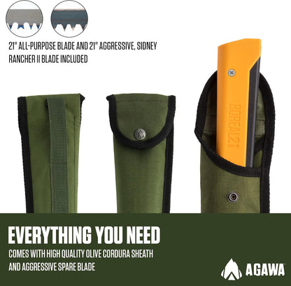 AGAWA - BOREAL21 Tripper Kit - Includes 21" Folding Saw, Nylon Carrying Case, 21" All-Purpose & 21"