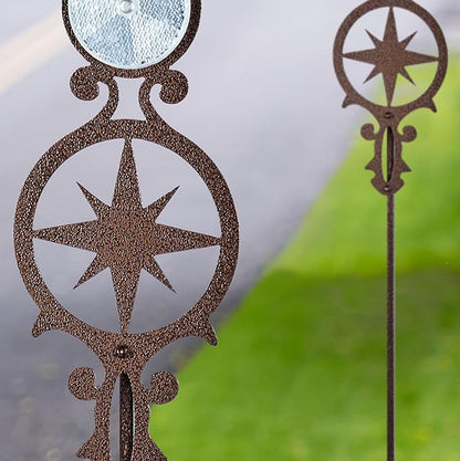 Touch of Class Pathways Reflective Driveway Marker Stake Set of Two for Outdoor Use | Compass Star