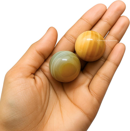 Amazing Gemstone Lace Agate Crystal Ball - 1" Inches Crystal Sphere Meditation Balls for Witchcraft