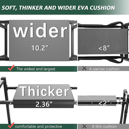 FLINTER 10.2" Wider Garden Kneeler and Seat, Upgraded Heavy Duty Thick Gardening Bench for Kneeling