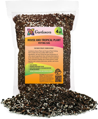 Gardenera House Plant and Tropical Plant Potting Soil - Re-Potting Soil for All Types of Indoor