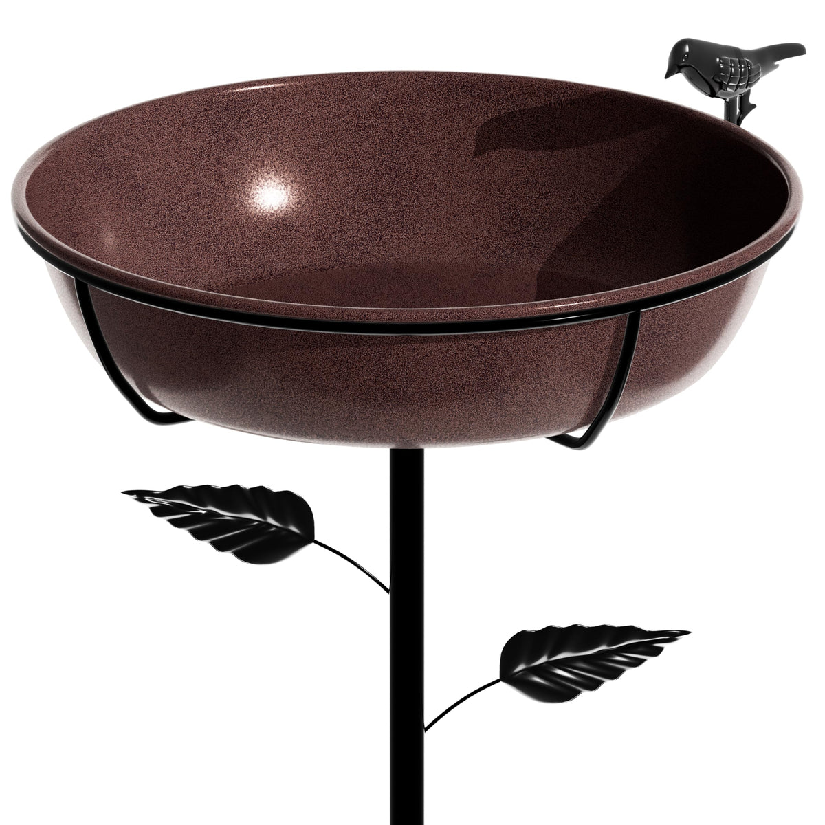 Polyjkl 3" Deep Metal Bird Bath for Outdoors 40in Tall, Removable 13" Dia Birdbath Bowl with Stable