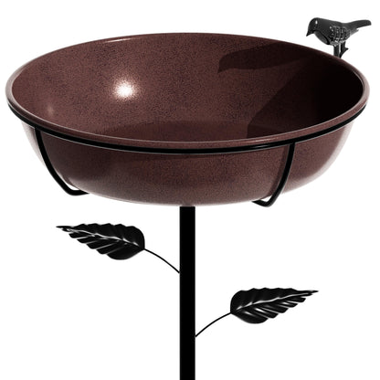 Polyjkl 3" Deep Metal Bird Bath for Outdoors 40in Tall, Removable 13" Dia Birdbath Bowl with Stable