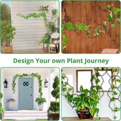 24 Pcs Chain Trellis for Climbing Plants, 120 Inch Long Metal Plant Trellis Indoor Outdoor, Garden