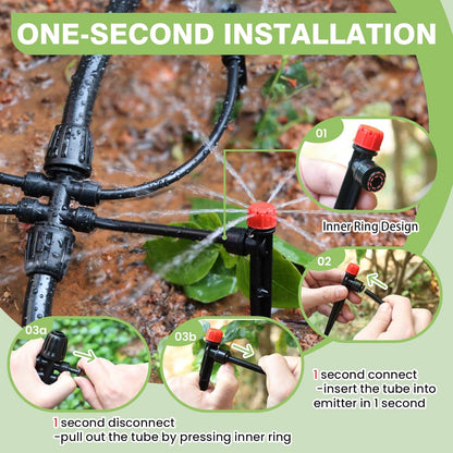 240FT Drip Irrigation System Kit New Quick-Connect, Automatic Garden Watering Misting System for