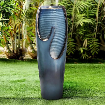 Naturefalls 38.7” H Modern Outdoor Fountain - 4-Tiered Outdoor Garden Fountains with Contemporary