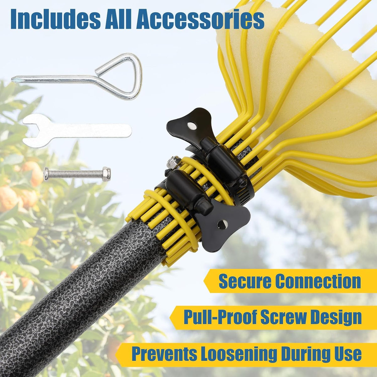 Fruit Picker Pole Tool – Ladder-Free Harvesting Aid, Safe for Elderly and Children, Durable