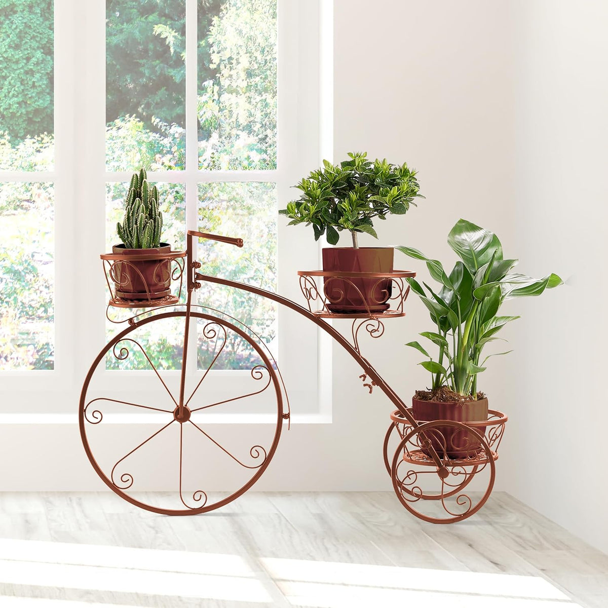Sorbus Tricycle Plant Stand - Flower Pot Cart Holder - Ideal for Home, Garden, Patio - Great Gift