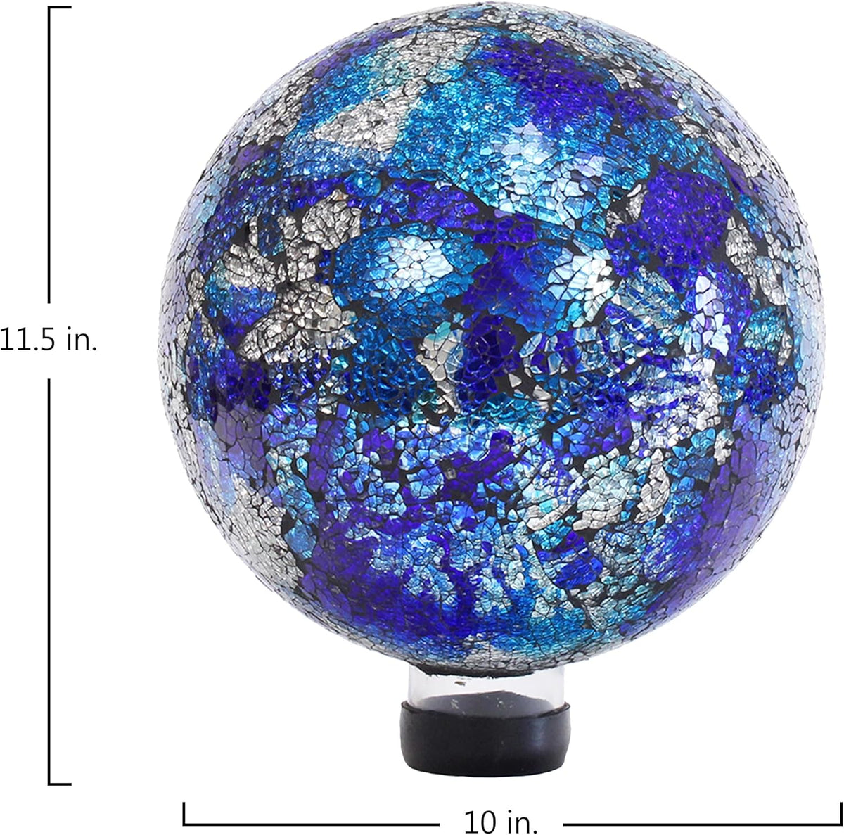 Echo Valley Blue/Aqua Gazing Globe, Hand Crafted Glass Globe, Outdoor Décor, 10 inch