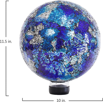 Echo Valley Blue/Aqua Gazing Globe, Hand Crafted Glass Globe, Outdoor Décor, 10 inch