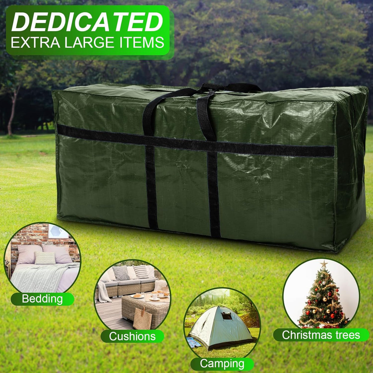 4 Pcs 66 Gallon Large Moving Bags with Zipper and Handles Foldable Storage Duffle Bags Heavy Duty