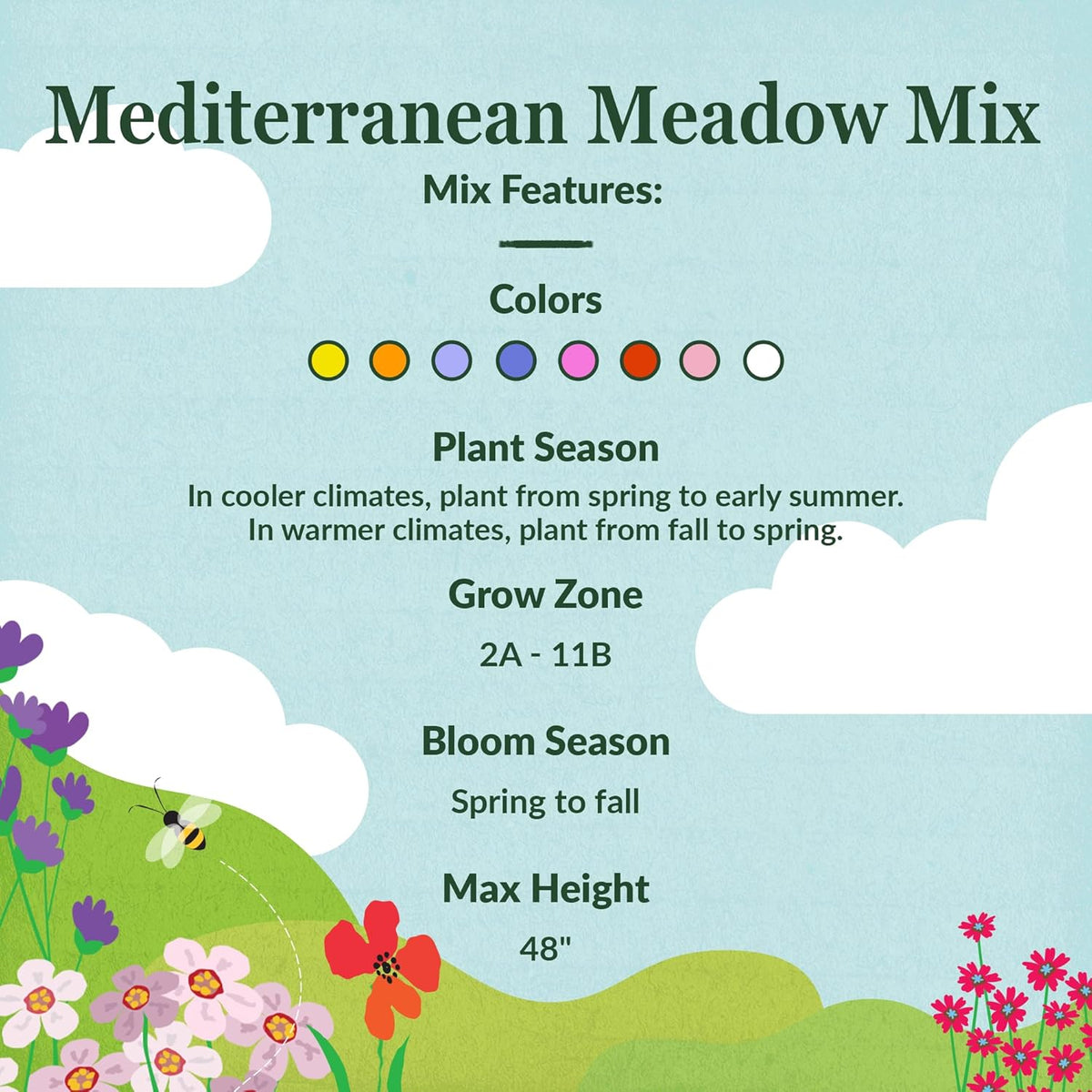 Ferry-Morse Mediterranean Mix Bulk Wildflower Seeds, 1lb