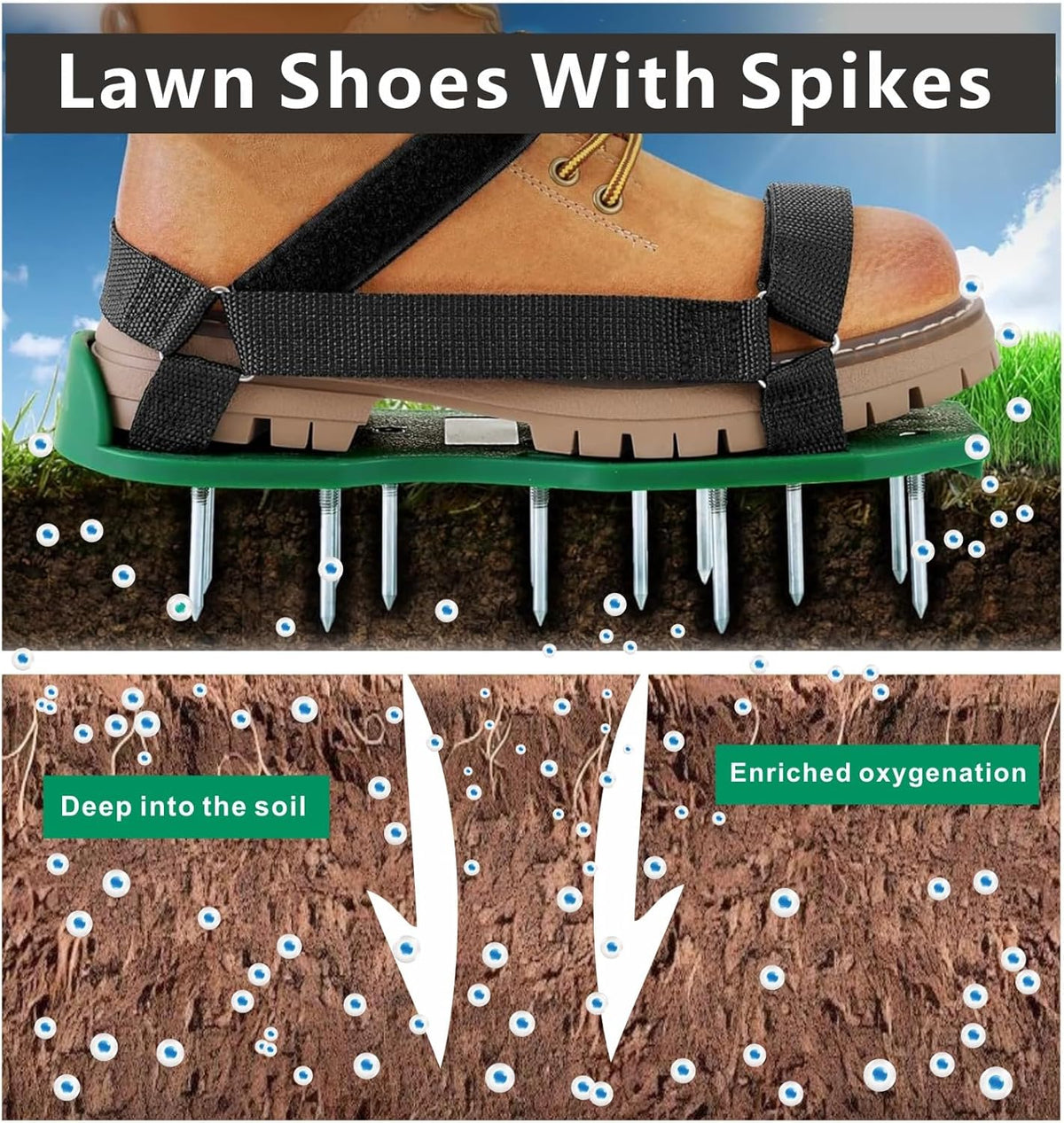 Heavy Strap Garden Aerate Spike Shoes Upgrades Lawn Aerator Shoe Tools Yard Aeration Shoes for