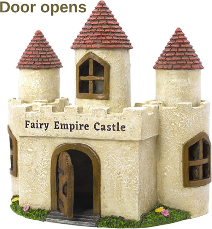 PRETMANNS Fairy Garden House – Large Fairy House for Outside – 9” High with Door That Opens