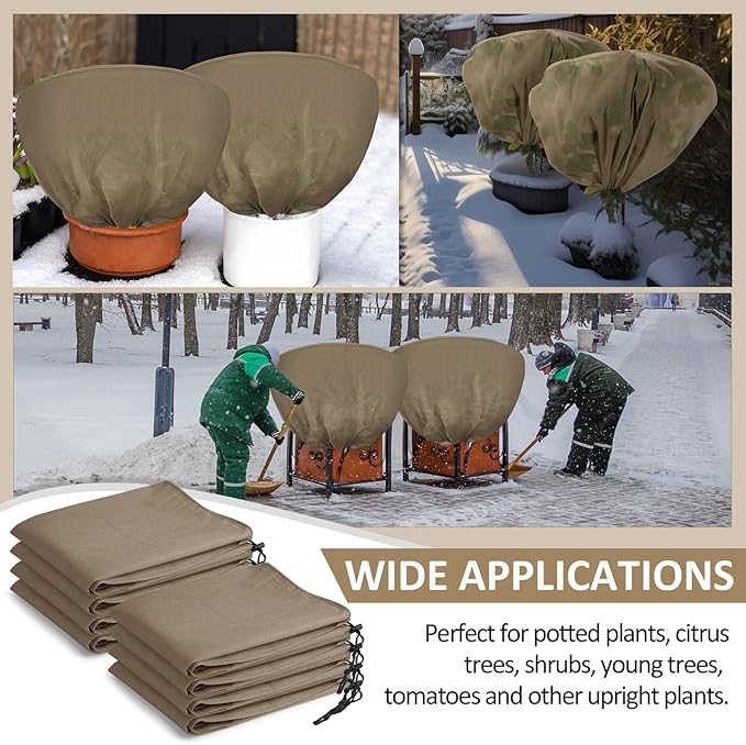 12 Pcs Winter Plant Covers Freeze Protection 39.4x23.6 Inch Horizontal Shrub Tree Rose Plant