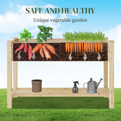 Wooden Planter Elevated Wooden Raised Garden Bed with Legs Planter Box
