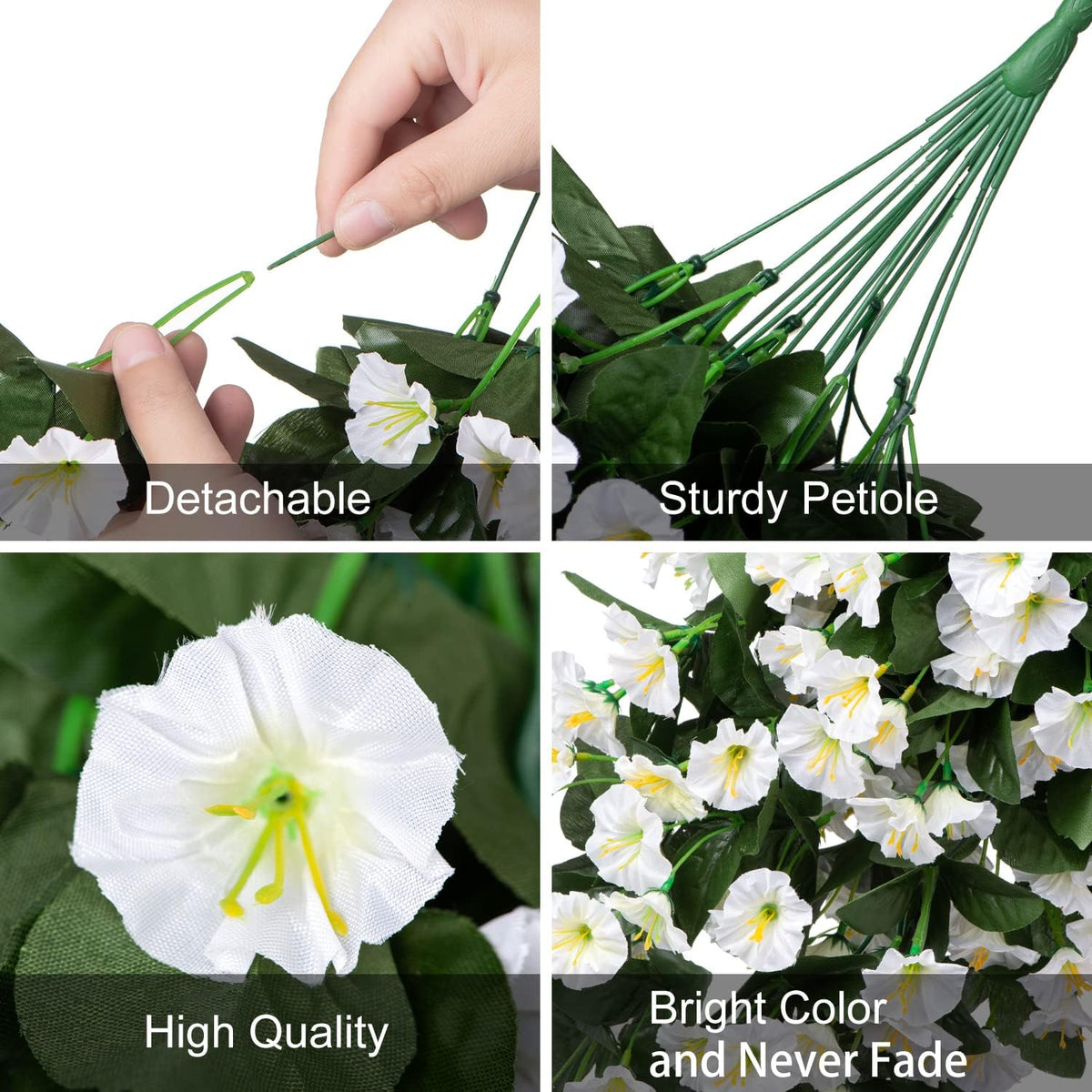 HyeFlora Artificial Fake Hanging Flowers Plants Vines for Outdoor Summer Decoration, 2PCS Faux Silk