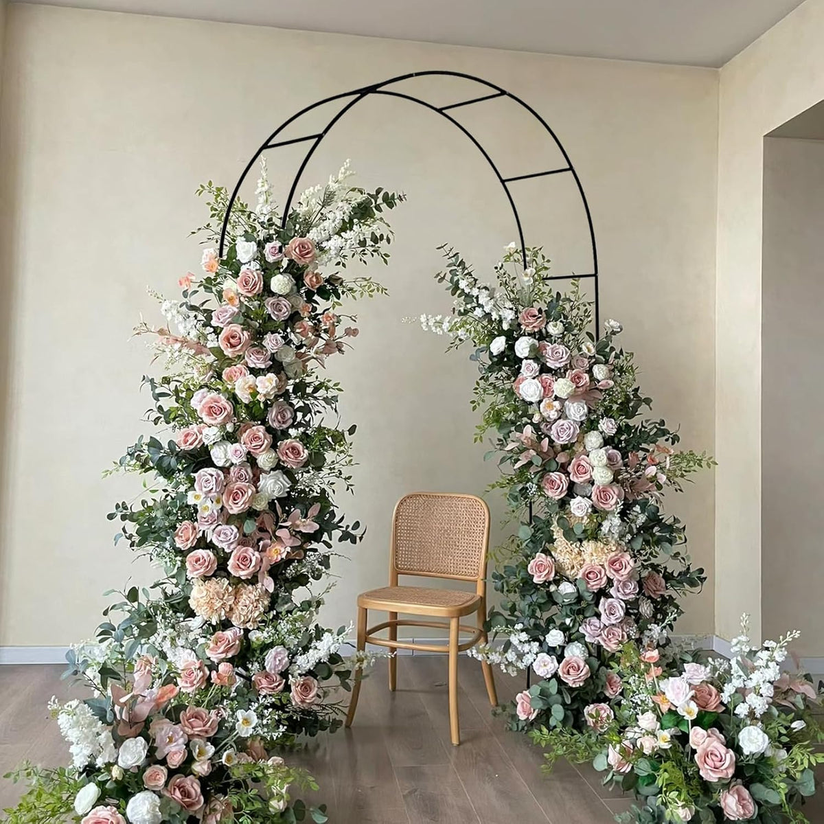 Iron Pergola Arbor Practical, 7.9 Feet High x 4.6 Feet Wide, Assemble Easily for Various Climbing