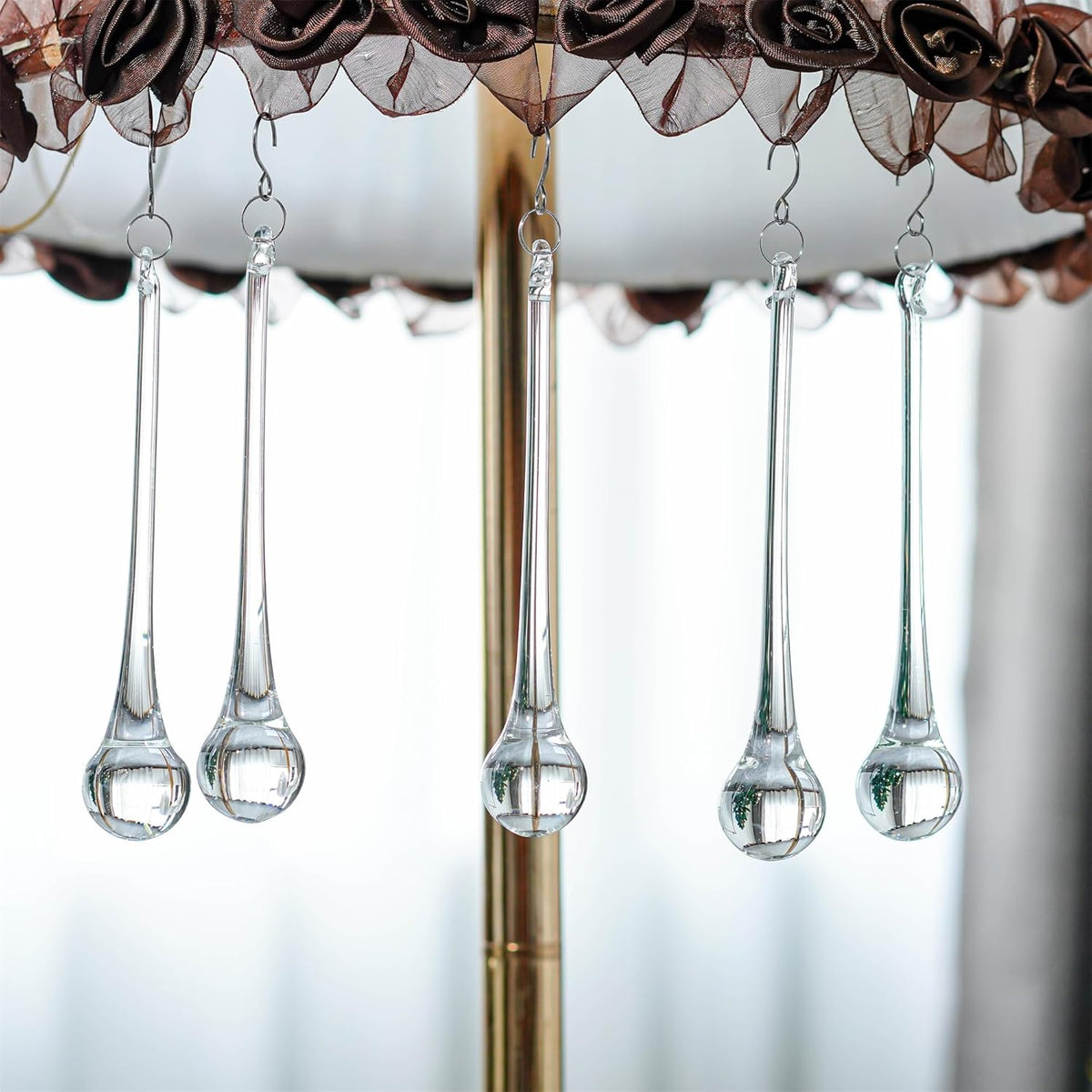 H&D 10pcs 5.9inch Large Suncatcher Crystal Raindrop Chandelier Prisms Hanging Drops Pendants Sun