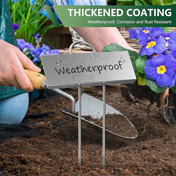 50-Pack Metal Plant Labels Weatherproof Garden Markers,Height 10.6'', Label Area 3.5''X 1.2''