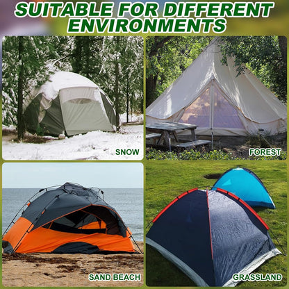 JaGely 12 Inch Tent Stakes Screw in Camping Stake 10 Pcs White Heavy Duty Metal Spikes Ground