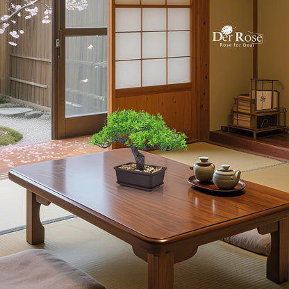 Der Rose 8'' Artificial Bonsai Tree Small Fake Potted Plants for Zen Japanese Home Office Desk