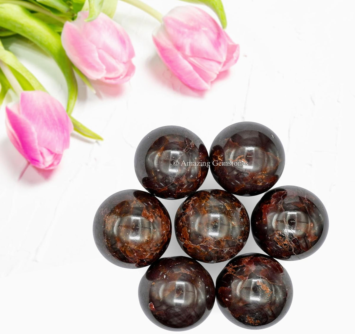 Amazing Gemstone Garnet Crystal Ball - 1 Inches Crystal Sphere Meditation Balls for Witchcraft and