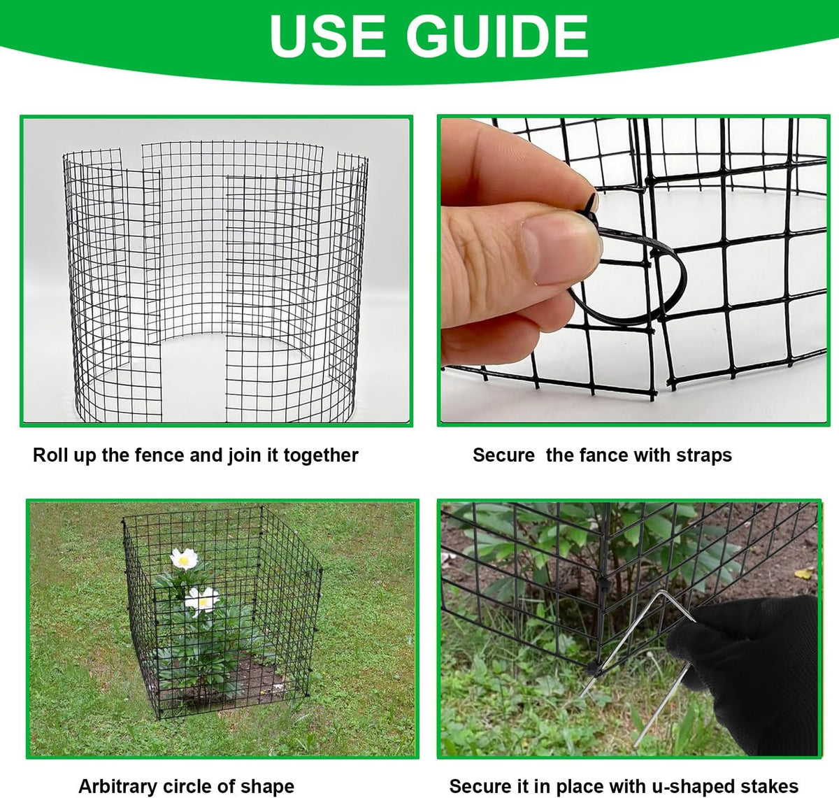 6 PCS Plant Protectors from Animals,14" H X 13" D Metal Mesh Plant Cage Covers with Garden Plant