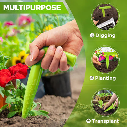 2pcs Seed Planter Tool, 6.9" Dibber Garden Tool, Plastic Seed Dibbler for Planting, Bulb Digger