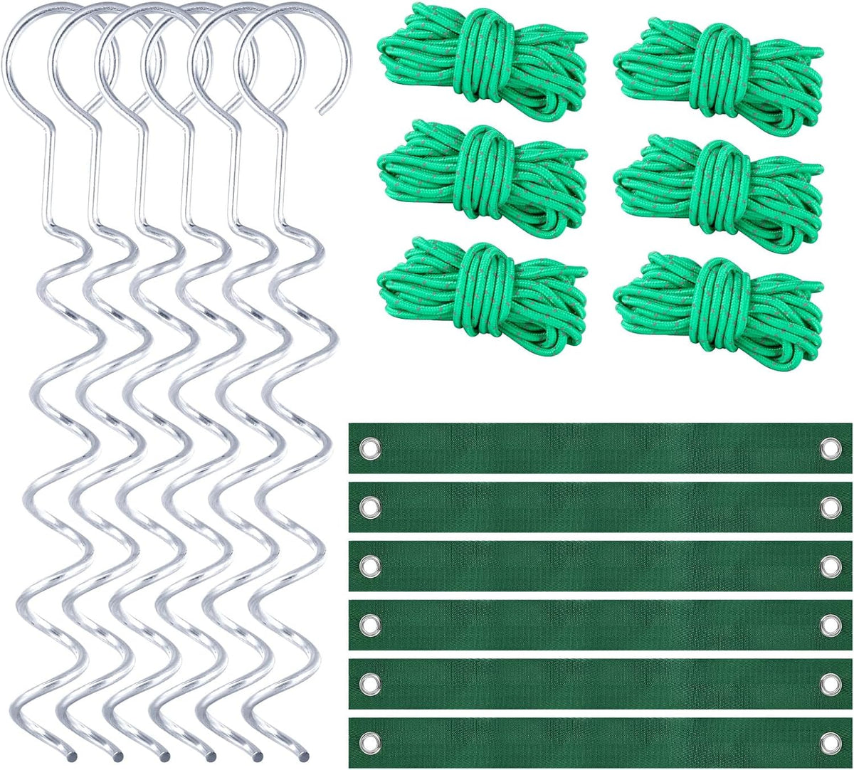 A Tree Support kit for straightening Trees, which Includes Supporting Metal Stakes and Ropes. It