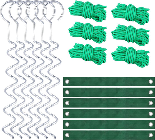 A Tree Support kit for straightening Trees, which Includes Supporting Metal Stakes and Ropes. It